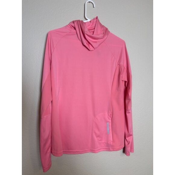 womens Baleaf pink running shirt long sleeve size L SPF+ hood - Picture 1 of 7